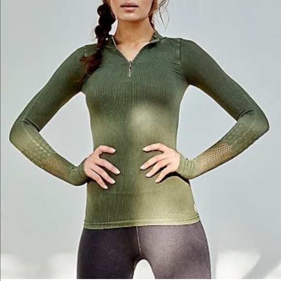 Free People Tops - Free People Movement Slay Running Top M/L Black 1/4 Zip Compression Long Sleeve